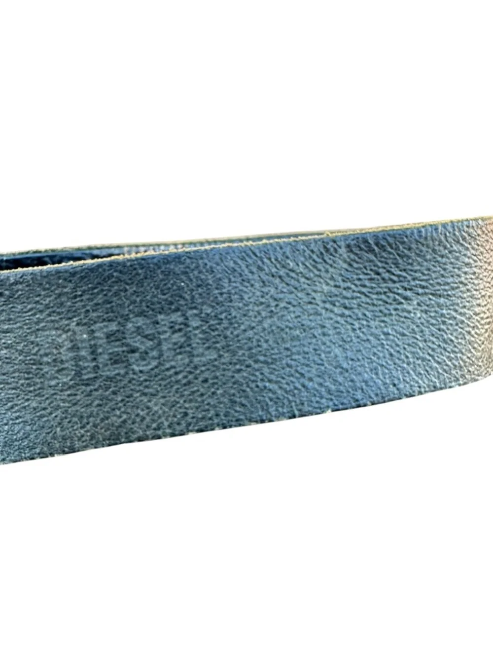 Vintage DIESEL Black Genuine Pebbled Leather Casual Belt For Men 36